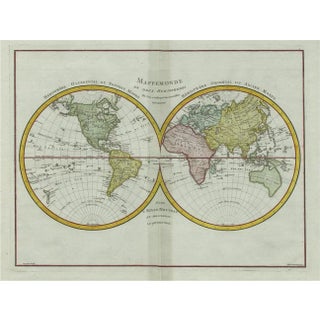 Antique Engraved Map of the World, 1780s For Sale
