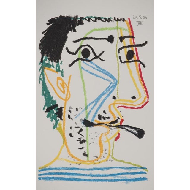 Pablo PICASSO (1881-1973) (after) The Artist and His Cigarette, 1964 Lithography Unsigned Dated in the plate 1964 On...