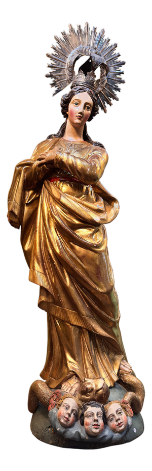 Spanish Artist, The Immaculate Virgin, 1600s, Polychrome and Gilded Wood