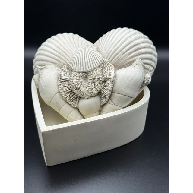 Ivory Vintage 2004 House Parts Sculptural Seashell Heart-Shaped Box For Sale - Image 8 of 12