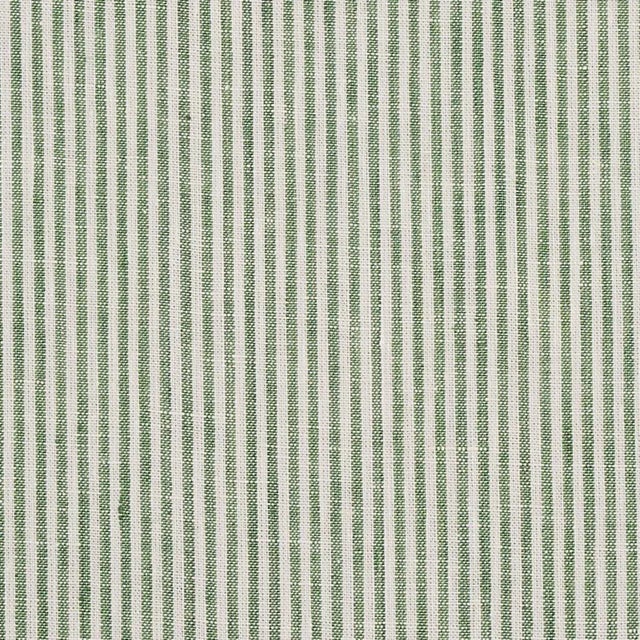 Transitional Sample - Schumacher Wesley Ticking Stripe Fabric in Green For Sale - Image 3 of 3