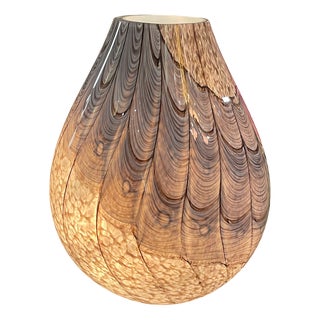 Murano Vase Lamp in Multi-Textured Gray and Purple, 1970s For Sale