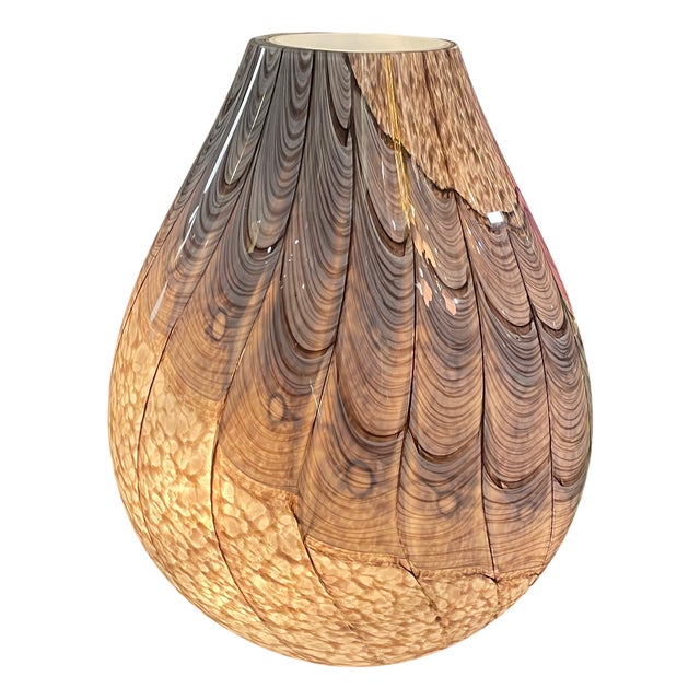 Murano Vase Lamp in Multi-Textured Gray and Purple, 1970s For Sale