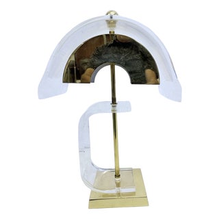 Hollywood Regency Table Lamp in Acrylic and Gold-Plated Metal, 1970s For Sale