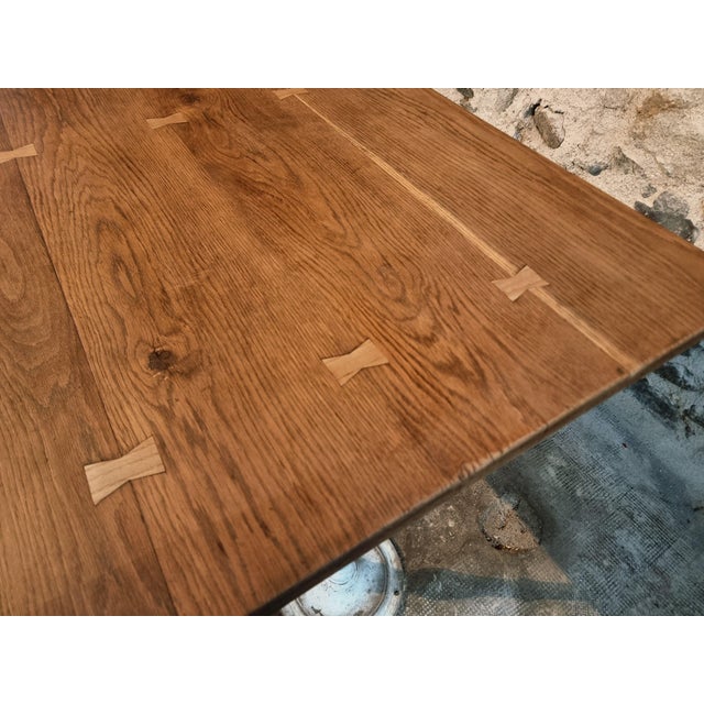 Vintage French Table with Oak Top & Cast Iron Legs For Sale - Image 10 of 16