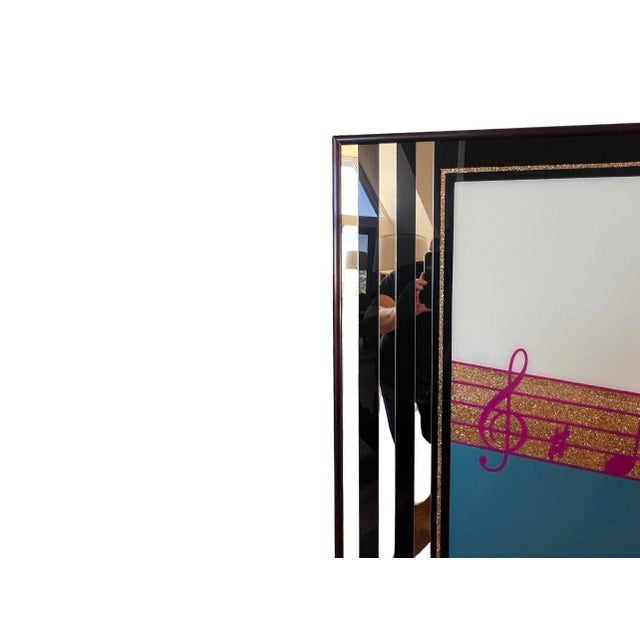 Vintage Large Postmodern 1980s Laurel Wall Art Mirror Rare Patrick Nagel Style 80s For Sale In Palm Springs - Image 6 of 10