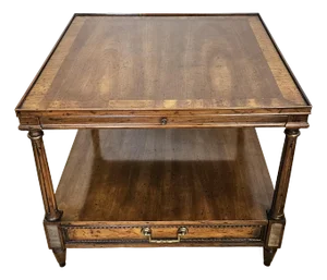 Heritage Mid Century Regency Mahogany Cross-BandedSingle Drawer Side Table With Pull Out Tray