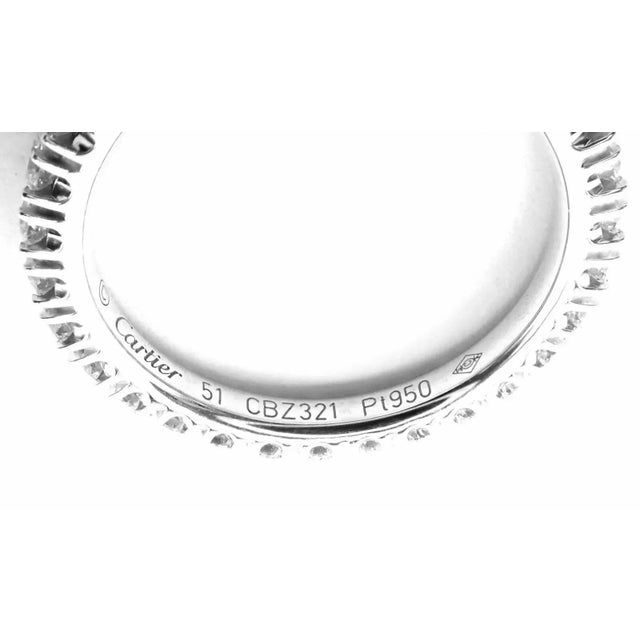 Cartier Cartier Étincelle De Cartier Platinum Diamond Eternity Band Ring Size 51 US 5.75 For Sale - Image 4 of 8