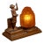 1930s Frankart Art Deco Figural Amber Glass Lamp For Sale