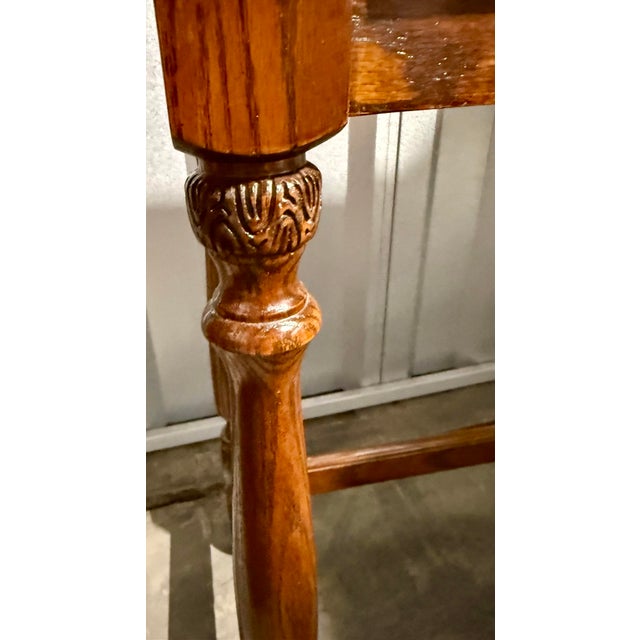 Chestnut Mid 20th Century Traditional Oak Console Table For Sale - Image 8 of 12