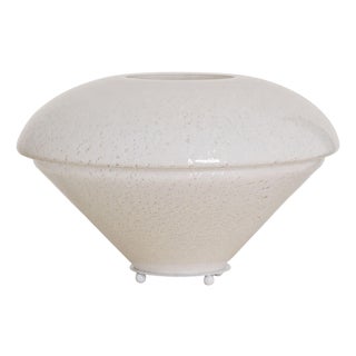 White Murano Glass Tanle Lamp with Silver Leaf, 1970s For Sale
