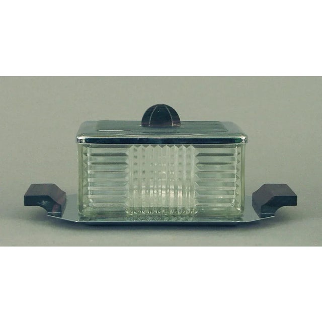 1920s High Style French Art Deco/Moderne Glass Box and Tray For Sale - Image 4 of 4