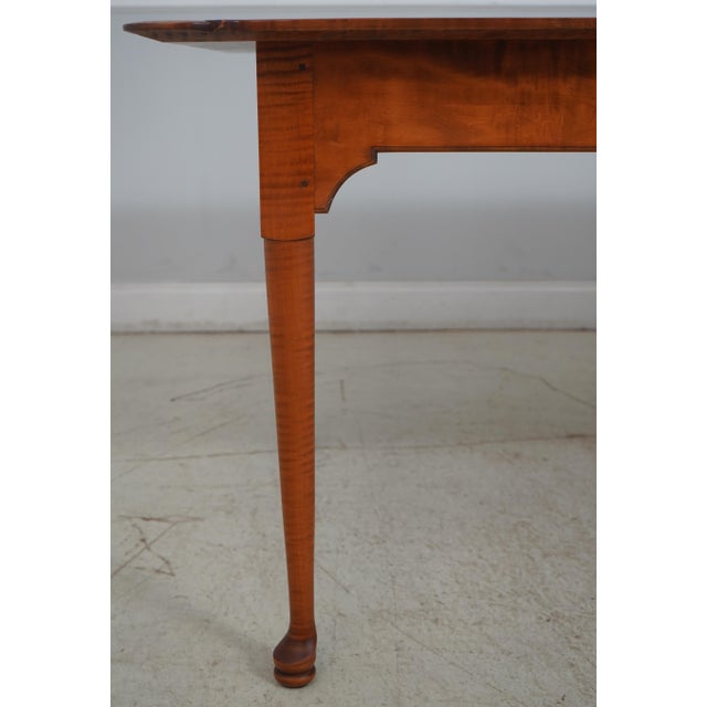 2000 - 2009 Tiger Maple Scalloped Top Dining Room Table For Sale - Image 5 of 12
