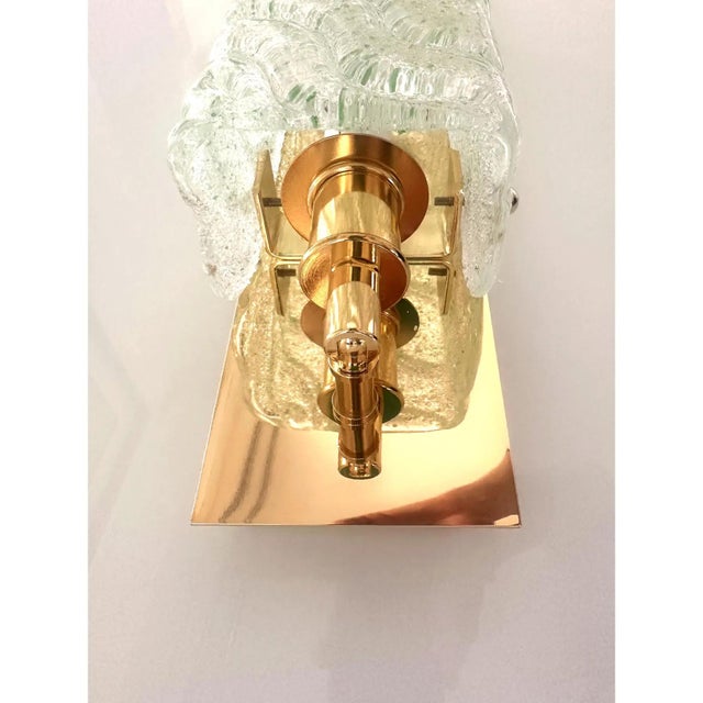Contemporary Gold 24k Wall Sconces with Green Graniglia Murano Glass by Simoeng for Simoeng, Set of 2 For Sale - Image 3 of 10