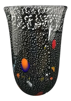 1980s Italian Vintage Multicolored Murano Glass Vase