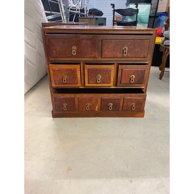 Chinese Pair of Vintage (1983) Bespoke Hong Kong Rosewood Chinese Apothecary Storage Chests / Nightstands For Sale - Image 3 of 8