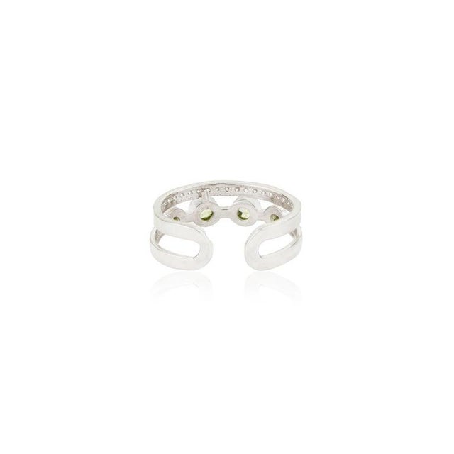 Not Yet Made - Made To Order Sterling Silver August Birthstone Minimal Ring With Peridot & Zircon, Size 7.5 For Sale - Image 5 of 12