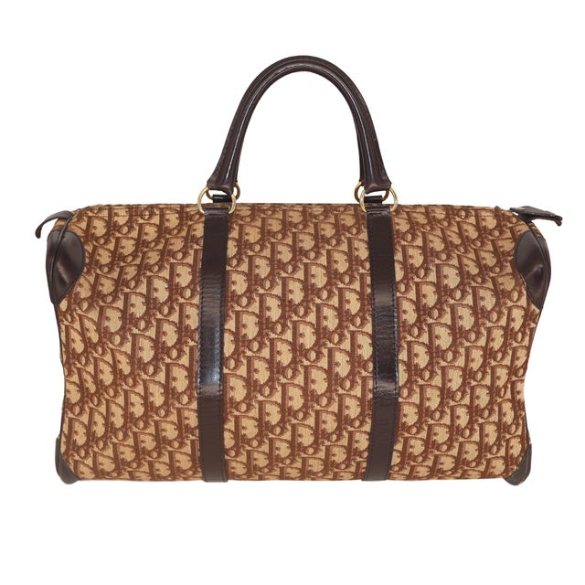 Contemporary Christian Dior Brown Diorissimo Trotter Boston "Weekender" Bag, 1999. For Sale - Image 3 of 18