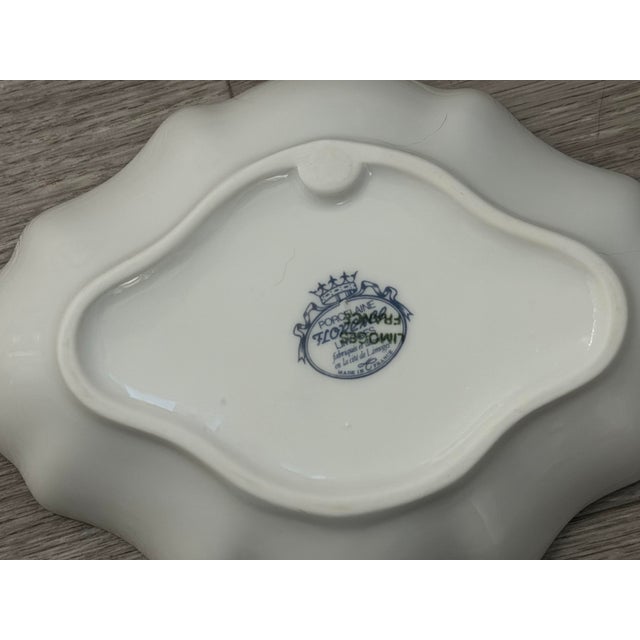 1970s 1970s Limoges “Flore” Scalloped Porcelain Dish With Gold Trim For Sale - Image 5 of 6