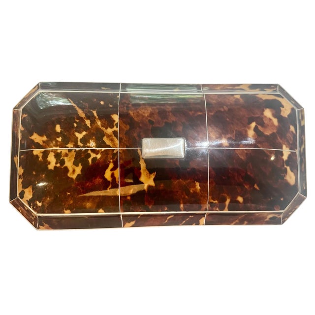 Early 19th Century Early 19th Century Immaculate Faux Tortoiseshell Tea Caddy For Sale - Image 5 of 12