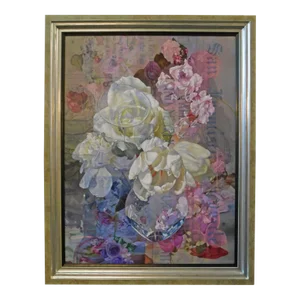 Antal Goldfinger "After the Rain" Flower Canvas Hand Signed Print Framed