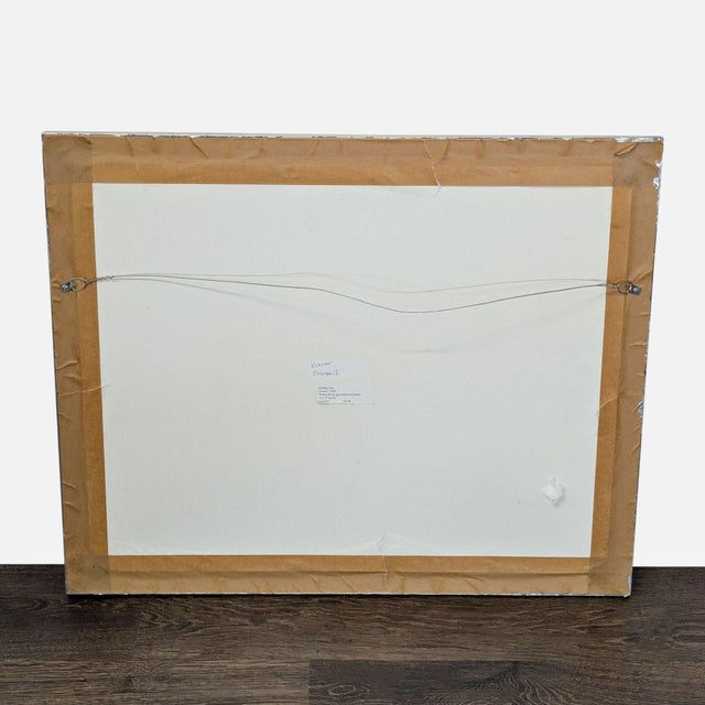 This is an original abstract mixed media painting by Ines Kramer, created in 1999. The artwork features geometric shapes...