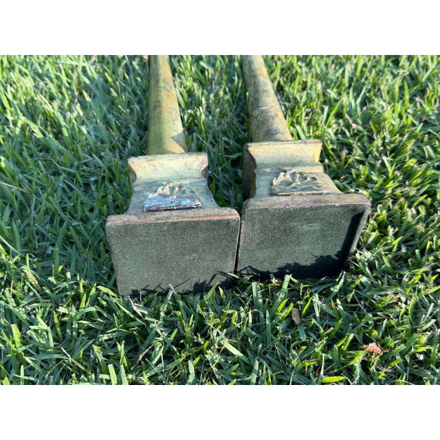 Vintage Neoclassical Patinated Metal Architectural Finials, Pair For Sale - Image 11 of 12