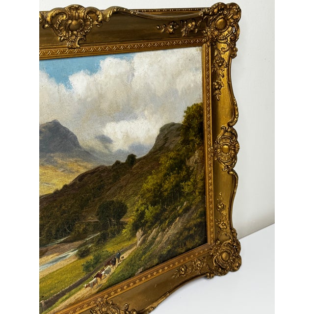 Victorian Victorian Oil Painting Afternoon in Borrowdale Landscape Lake District by Stephen Enoch Hogley For Sale - Image 3 of 12