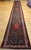 Persian Vintage Persian Malayer Runner Rug, Hand-Knotted Wool, Geometric Pattern, 3x20, Navy & Red For Sale - Image 3 of 14
