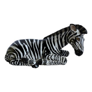 Vintage Italian Haindpainted Zebra For Sale