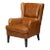 Classic Leather Wingback Chair Cuban Brown For Sale