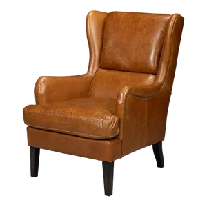 Classic Leather Wingback Chair Cuban Brown