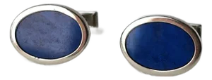 Blue Lapis and Sterling Silver Cufflinks