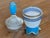 19th Century 19th Century French Blue Opaline Dresser Jar With Tulip Finial For Sale - Image 5 of 8