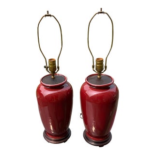 20th Century Pair of Red Lamps For Sale