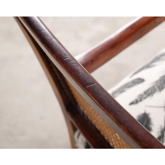 Set of Eight Danish Modern Mahogany and Cane Dining Armchairs For Sale - Image 14 of 18