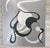 Glass Contemporary Modern 1980s Abstract Black and White Hanging Wall Art Mirror For Sale - Image 7 of 7