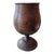 1950s Oak Urn Vessel Stained Dark Brown For Sale