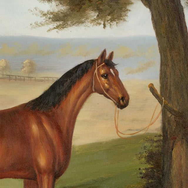 Horse and Dog in a Landscape Canvas Print, Framed For Sale - Image 4 of 5