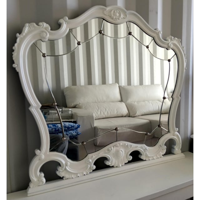 Antique Beveled Chestnut Mirror, 1900s For Sale - Image 12 of 13