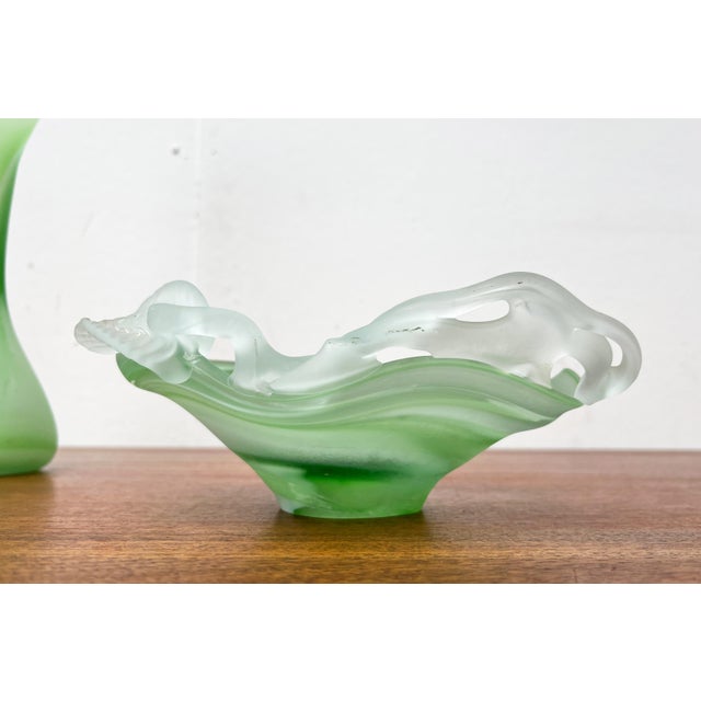 Vintage French Art Glass Carafe and Bowl, 1970s, Set of 2 For Sale - Image 15 of 18