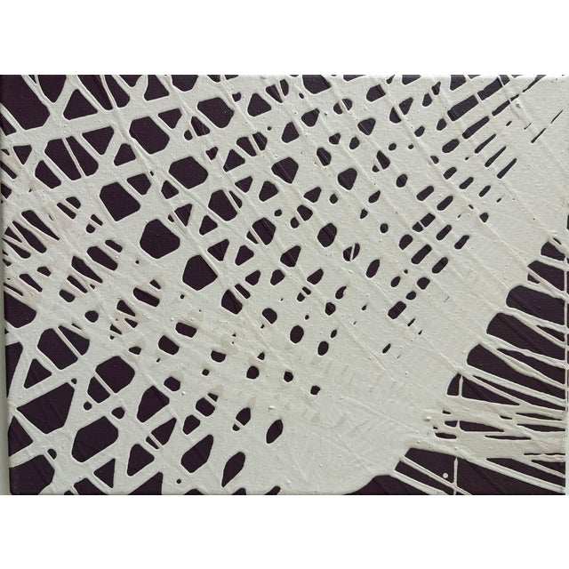 Textile Oil Painting - Neutral Abstract For Sale - Image 7 of 10