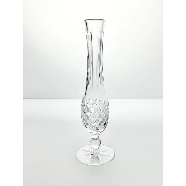 1980s Vintage Waterford Crystal Tall Fluted X-Cuts Bud Vase 9 1/4” Signed Excellent condition. No chips, cracks, or...