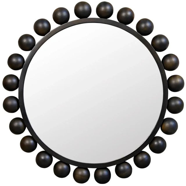 Contemporary Cooper Mirror, Black Metal For Sale - Image 3 of 3