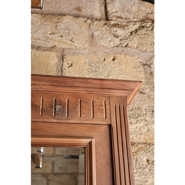 Brown Antique Walnut Bonnetière with Beveled Mirror, 1930s For Sale - Image 8 of 9