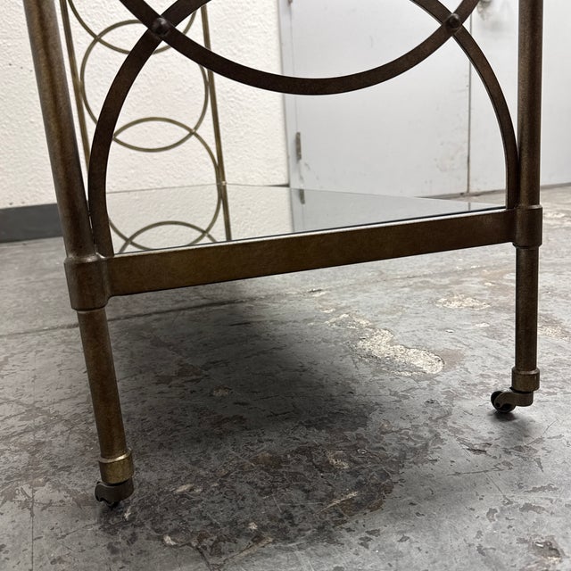 Hollywood Regency Metal + Glass Console Table, Vintage For Sale - Image 9 of 12