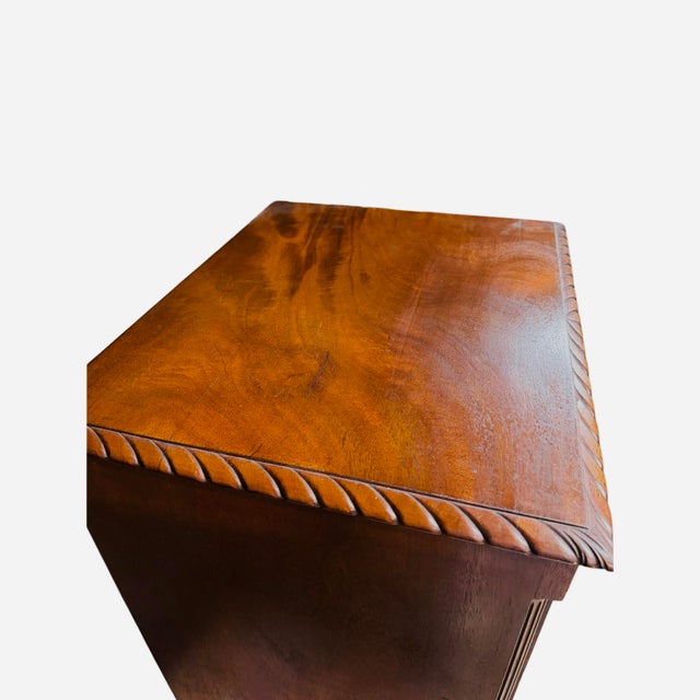 Wood 1940s Mahogany Music Cabinet With Flame Wood Front For Sale - Image 7 of 12