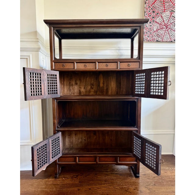 Rare Large Antique Four-Level Korean Scholar Bookcase with COA For Sale - Image 13 of 15