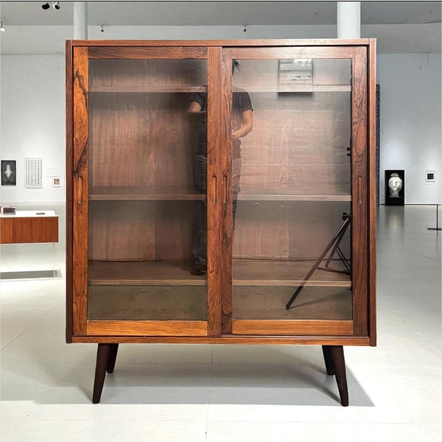 Danish Rosewood Display Cabinet with Sliding Doors, 1960s For Sale - Image 14 of 14