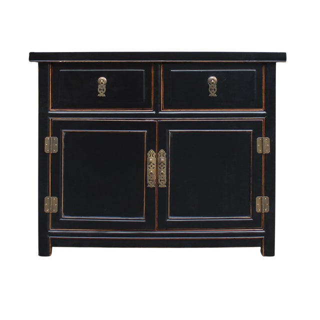black lacquer oriental china cabinet